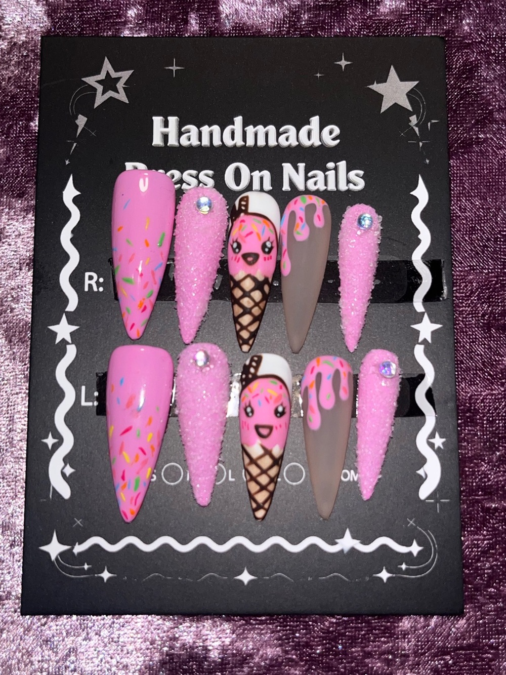 Pink Ice Cream Press-On Nails